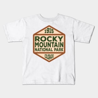 Rocky Mountain National Park badge Kids T-Shirt